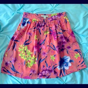 Orange Floral Banana Republic Skirt, Size 0
